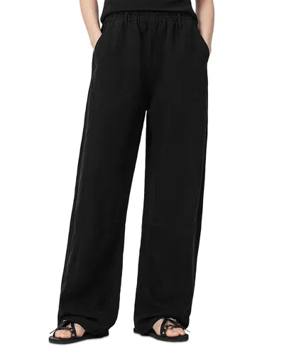 Allsaints Jett Pull On Wide Leg Pants In Black