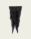 Allsaints Jett Silk Skinny Scarf In Black