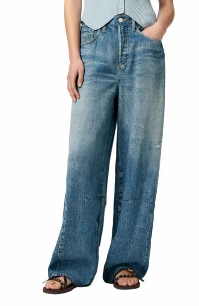 Allsaints Jett Wide Leg Jeans In Blue
