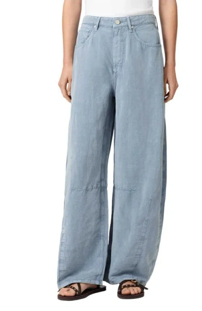 Allsaints Jett Wide Leg Pull-on Pants In Blue