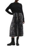 Allsaints Jinx 2-in-1 Printed Pleated Maxi Dress In Jinx Taupe Brown