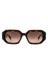Allsaints Joanie 54mm Rectangular Sunglasses In Brown