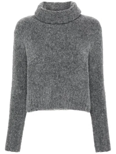 Allsaints Josephine Roll-neck Jumper In Grey