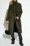 Allsaints Mabel Double Breasted Long Line Coat In Green