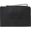 Allsaints Joshi Large Leather Wristlet Clutch In Black