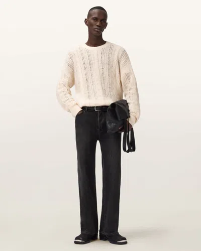 Allsaints Josif Oversized Wool Sweater In White