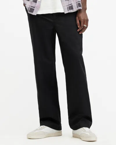 Allsaints Jovi Mid-rise Straight Fit Pants In Black