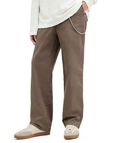 Allsaints Jovi Relaxed Fit Pants In Brown