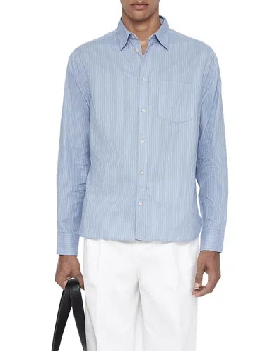 Allsaints Judd Cotton Long Sleeve Shirt In Blue