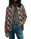 Allsaints Jude Patchwork Plaid Flannel Button-up Shirt In Brown