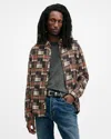Allsaints Jude Patchwork Plaid Flannel Button-up Shirt In Brown