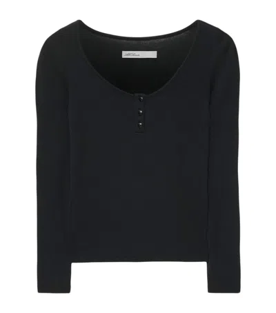 Allsaints Jules Henley Long-sleeve T-shirt In Black