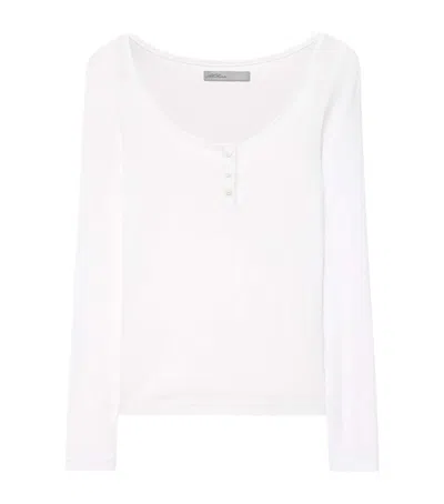 Allsaints Jules Henley Long-sleeve T-shirt In White
