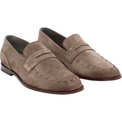 Allsaints Jules Stitch Leather Loafer In Brown