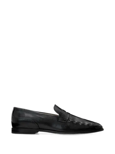 Allsaints Jules Stitch-apron Loafers In Black