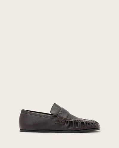 Allsaints Julie Studded Leather Loafers In Animal Print