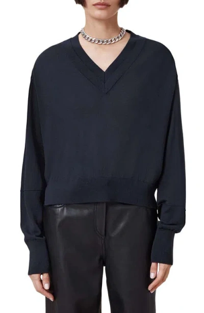 Allsaints Julieana Merino Wool Sweater In Ink Blue