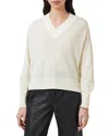 Allsaints Julieana V Neck Sweater In Chalk White