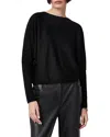 Allsaints Julieana Reversible Dolman Sleeve Crop Sweater In Black