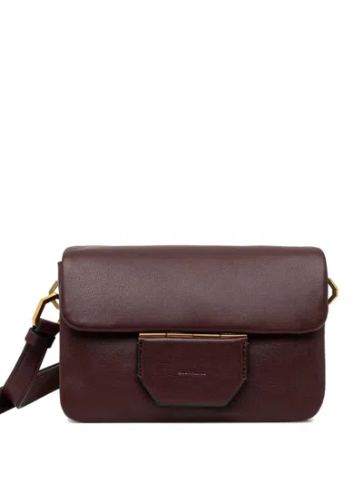 Allsaints Jupiter Leather Crossbody Bag In Burgundy