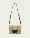 Allsaints Jupiter Snakeskin Embossed Leather Crossbody Bag In Gold