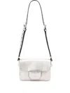 Allsaints Jupiter Metallic Flap Cross Body In Silver