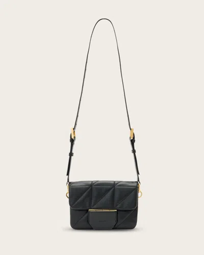 Allsaints Jupiter Small Quilt Crossbody Bag In Black