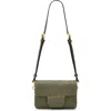 Allsaints Jupiter Snake Embossed Leather Crossbody Bag In Green