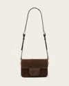 Allsaints Jupiter Suede Crossbody Bag In Brown