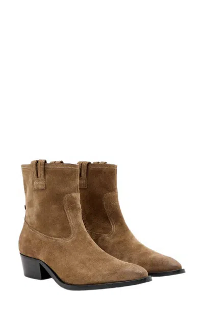 Allsaints Jura Leather Bootie In Tobacco Brown