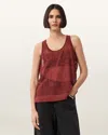 Allsaints Womens Kaito Branded-jacquard Knitted Tank Top Rosewood Red