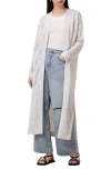 Allsaints Kaito Open Stitch Sheer Mesh Open Front Longline Cardigan