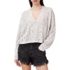 Allsaints Womens Chalk White Kaito Long-sleeve Open-knit Woven Cardigan In Chalk White