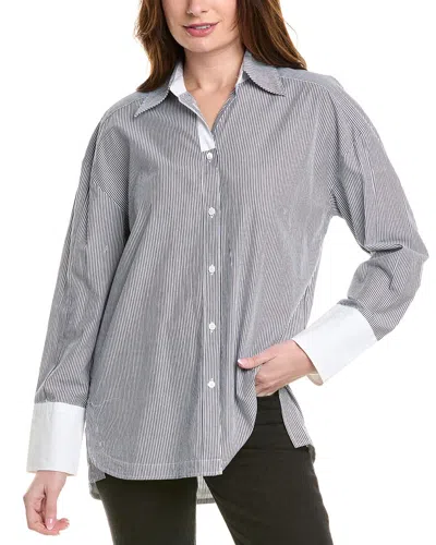 Allsaints Karina Stripe Shirt In Blue
