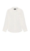 Allsaints Karmi Long Sleeve Button Down Shirt In White