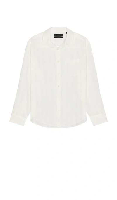 Allsaints Karmi Long Sleeve Button Down Shirt In White