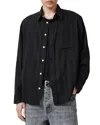 Allsaints Karmi Tonal Stripe Relaxed Fit Shirt In Black
