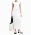 Allsaints Katarina Boat Neck Slim Fit Dress In Optic White In White