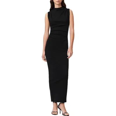 Allsaints Katarina Cowl Neck Maxi Dress In Black