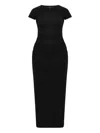 Allsaints Anna Short-sleeve Cotton Maxi Dress In Black