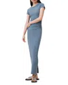 Shop Allsaints Katarina Short Sleeve Dress In Flint Stone Blue