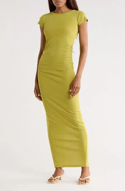 Allsaints Katarina Slim Fit Cap Sleeve Maxi Dress In Yellow