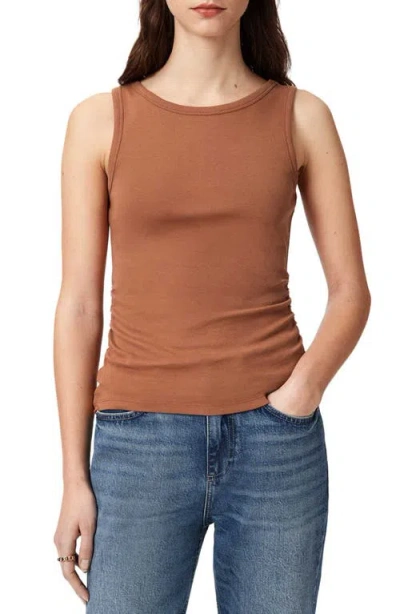 Allsaints Cotton Katarina Boat Neck Slim Fit Tank Top In Brown