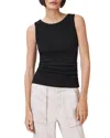Allsaints Womens Black Katarina Straight-neck Sleeveless Cotton Tank In Black