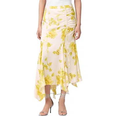 Allsaints Kathy Satin Floral Midi Skirt In Multi