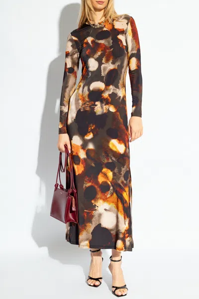 Allsaints Katlyn Marsprint Stretch Maxi Dress In Multicolour