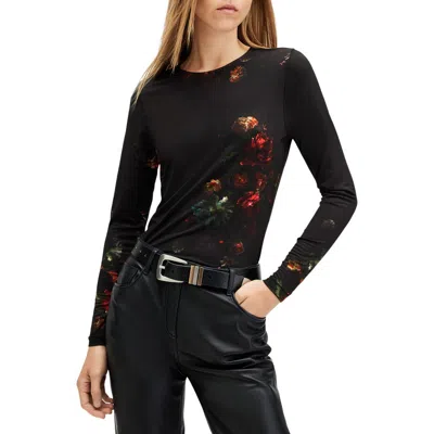 Allsaints Katlyn Floral Print Knit Top