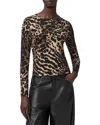 Allsaints Katlyn Leopard Print Jersey Top
