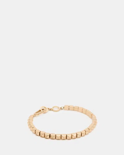 Allsaints Kay Pyramid Studded Bracelet In Warm Brass