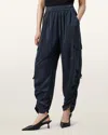 Allsaints Kaye Straight Fit Drawcord Pants In Blue